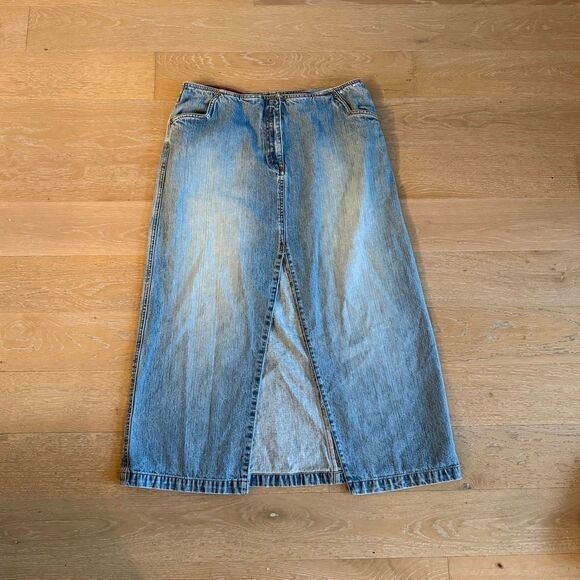 Faded Glory Maxi Denim Skirt Size 12 - Picture 1 of 4